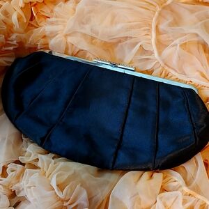 Classic Black Satin Clutch